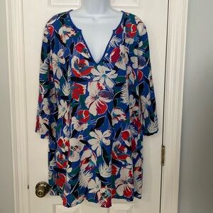 J. Crew Factory Floral Crinkle Tissue Tunic M